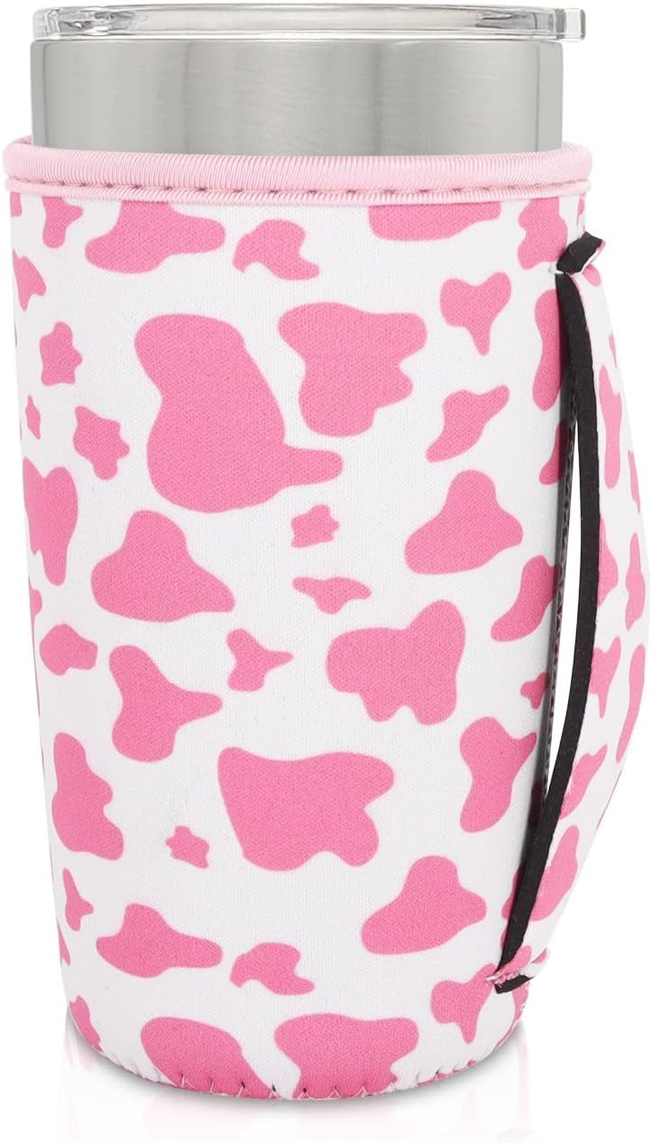 Cup Holder with Handle, 20oz-24oz Tumbler Cups, Tropical | Neoprene, Insulator Bottle Sleeve, Reusable Iced Coffee Sleeve For 30oz - 32oz Large Coffee Cups - Colors B