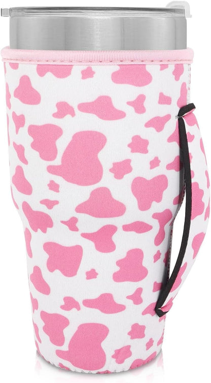Cup Holder with Handle, 20oz-24oz Tumbler Cups, Tropical | Neoprene, Insulator Bottle Sleeve, Reusable Iced Coffee Sleeve For 30oz - 32oz Large Coffee Cups - Colors B