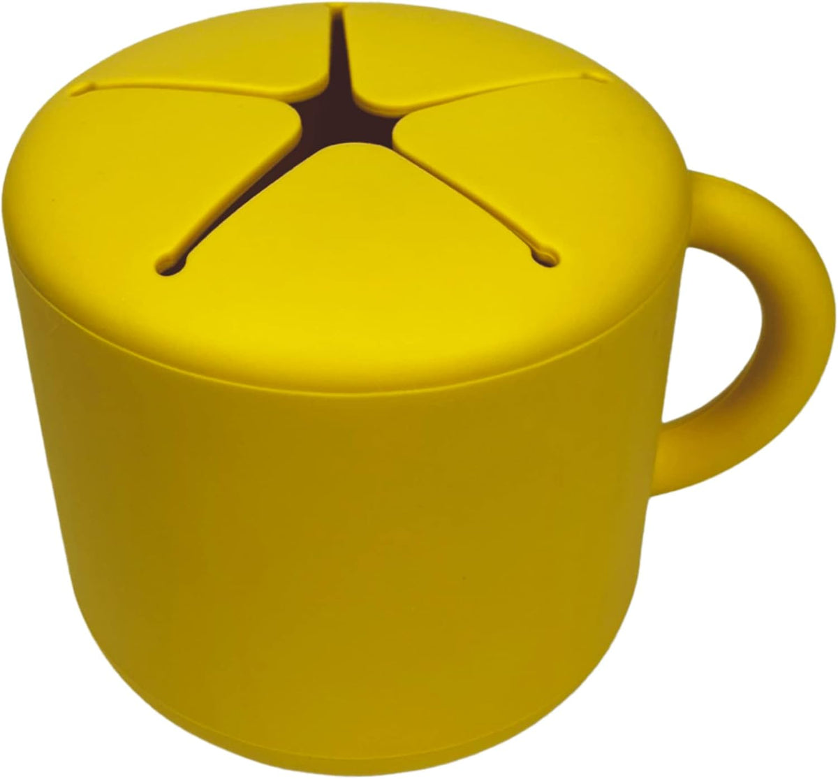 SiliSnacker™ Snack Cup | Silicone Snack Container | Toddler and Baby Snack Catcher (Spicy Mustard)