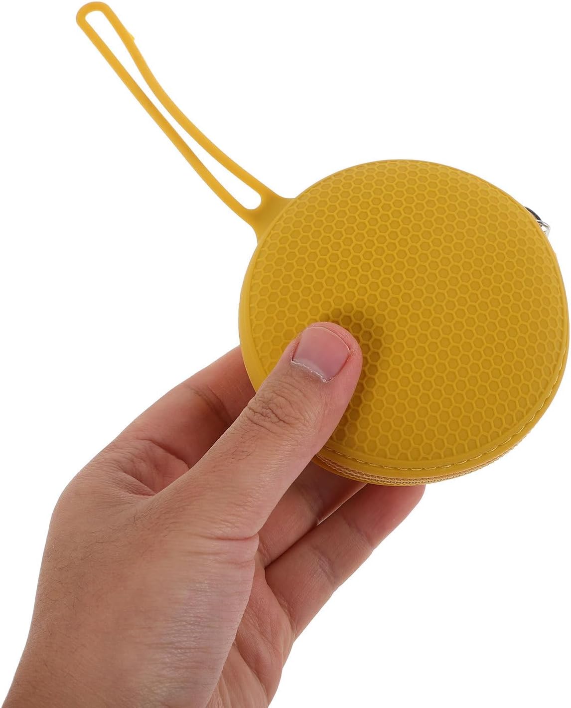 Silicone Storage Bag with Zipper, Portable Dustproof Travel Case Holder for Women, Small Honeycomb Pattern Silicone Packing Container