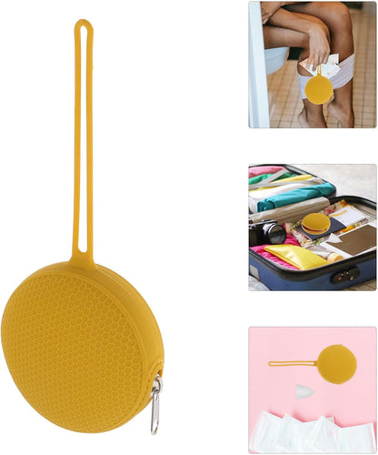 Silicone Storage Bag with Zipper, Portable Dustproof Travel Case Holder for Women, Small Honeycomb Pattern Silicone Packing Container