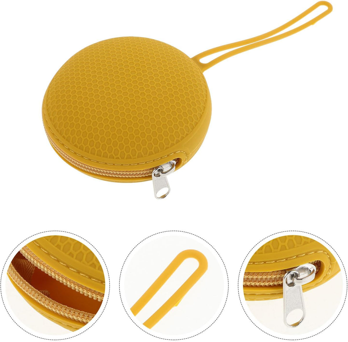 Silicone Storage Bag with Zipper, Portable Dustproof Travel Case Holder for Women, Small Honeycomb Pattern Silicone Packing Container