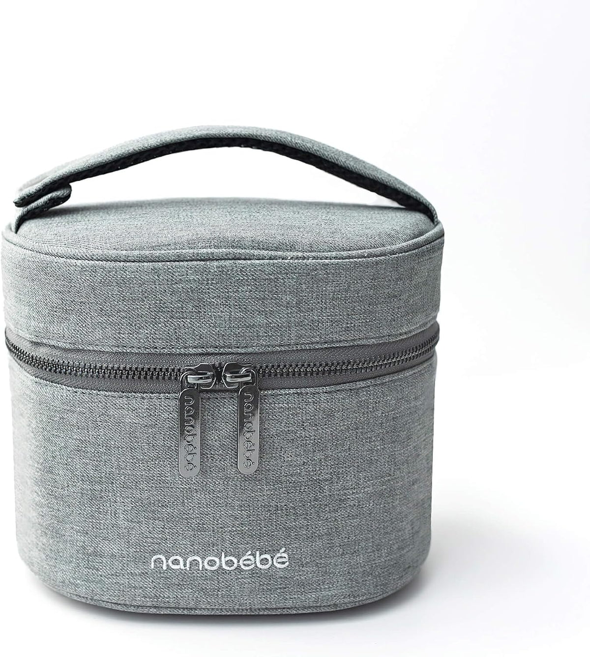 Nanobebe Breastmilk Baby Bottle Deluxe Cooler & Travel Bag with Ice Pack Included. Compact Triple Insulated, Easily attaches to Stroller or Diaper Bag- Grey