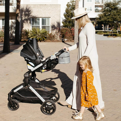 Nanobebe Breastmilk Baby Bottle Deluxe Cooler & Travel Bag with Ice Pack Included. Compact Triple Insulated, Easily attaches to Stroller or Diaper Bag- Grey