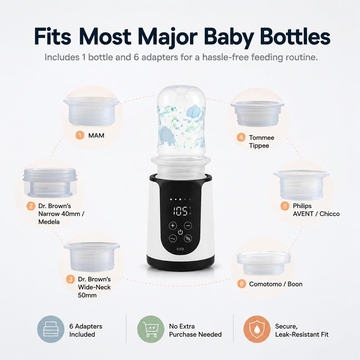 Portable Baby Bottle Warmer - Dual Heating Modes for Breast Milk & Formula Water, Up to 15 Warmings On-the-Go Cordless Quick Heater, Smart LED Screen Constant Temperature Infant Newborn Essentials