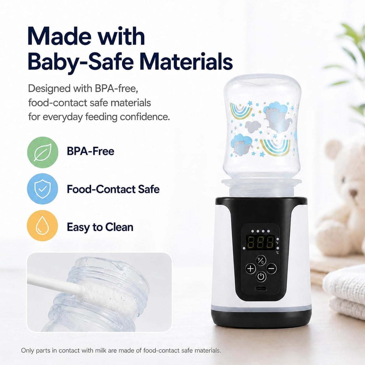 Portable Baby Bottle Warmer - Dual Heating Modes for Breast Milk & Formula Water, Up to 15 Warmings On-the-Go Cordless Quick Heater, Smart LED Screen Constant Temperature Infant Newborn Essentials