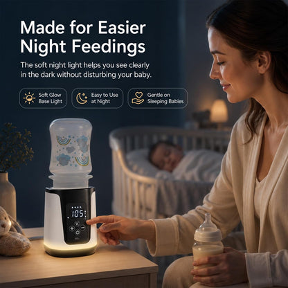 Portable Baby Bottle Warmer - Dual Heating Modes for Breast Milk & Formula Water, Up to 15 Warmings On-the-Go Cordless Quick Heater, Smart LED Screen Constant Temperature Infant Newborn Essentials