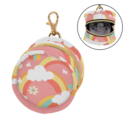 Rainbow and Flower Baby Pacifier Holder Case, Dustproof Portable Storage Box for Diaper Bag Purse, Pacifier Storage Container for Boys & Girls