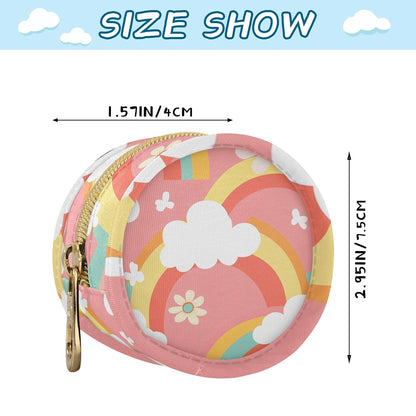 Rainbow and Flower Baby Pacifier Holder Case, Dustproof Portable Storage Box for Diaper Bag Purse, Pacifier Storage Container for Boys & Girls