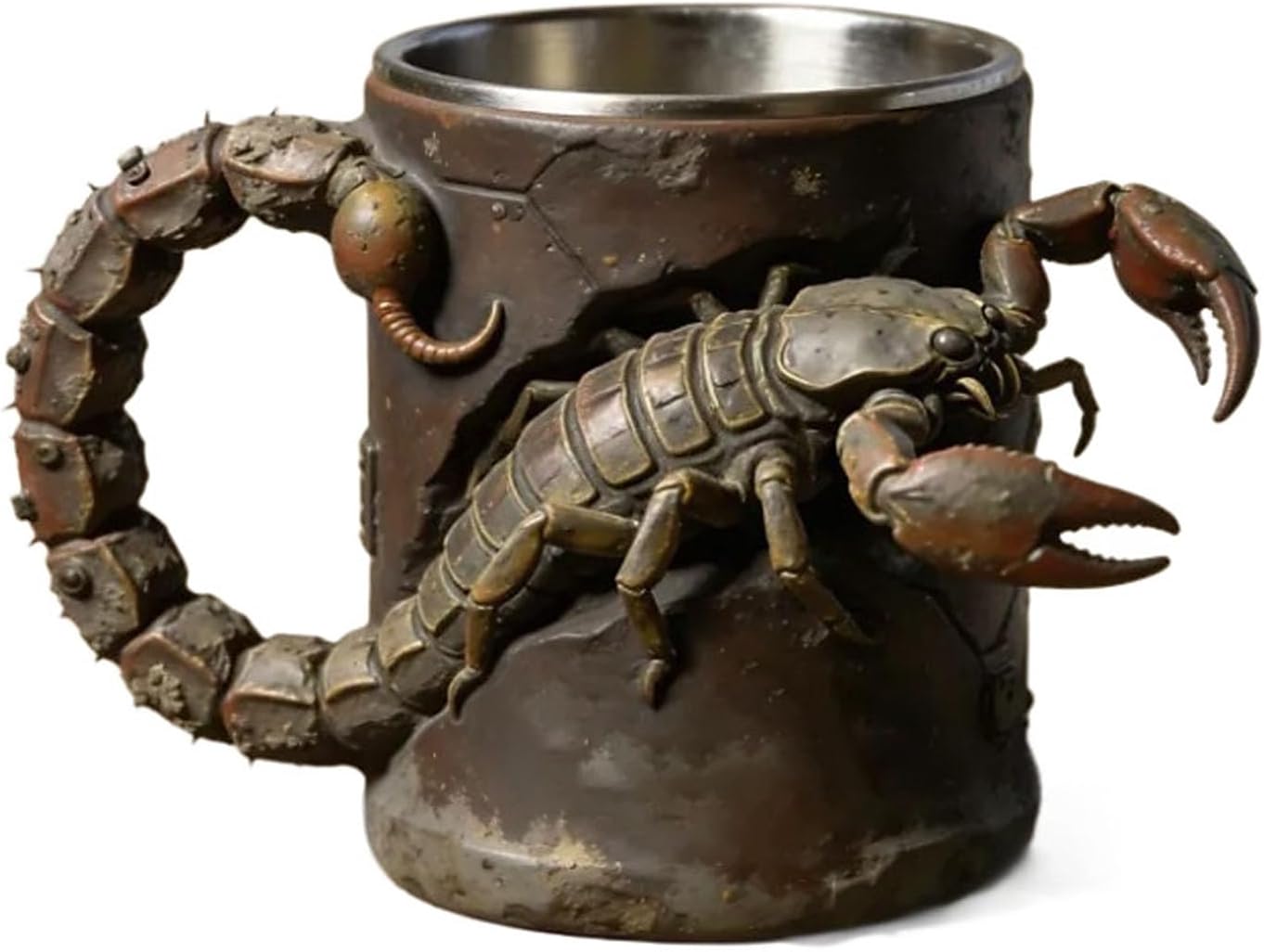 Scorpion Coffee Mug, 3.6in Resin Outer 304 Stainless Steel Liner Large Drinking Cup with Ergonomic Handle, Halloween Office Tea Tumbler, Pack of 1