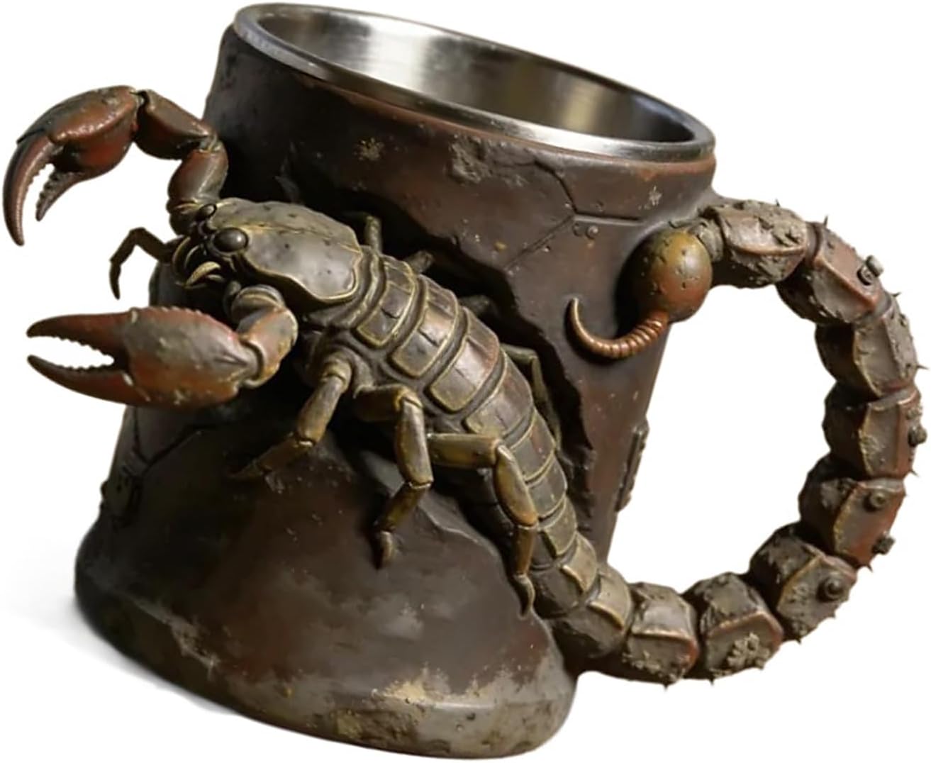 Scorpion Coffee Mug, 3.6in Resin Outer 304 Stainless Steel Liner Large Drinking Cup with Ergonomic Handle, Halloween Office Tea Tumbler, Pack of 1