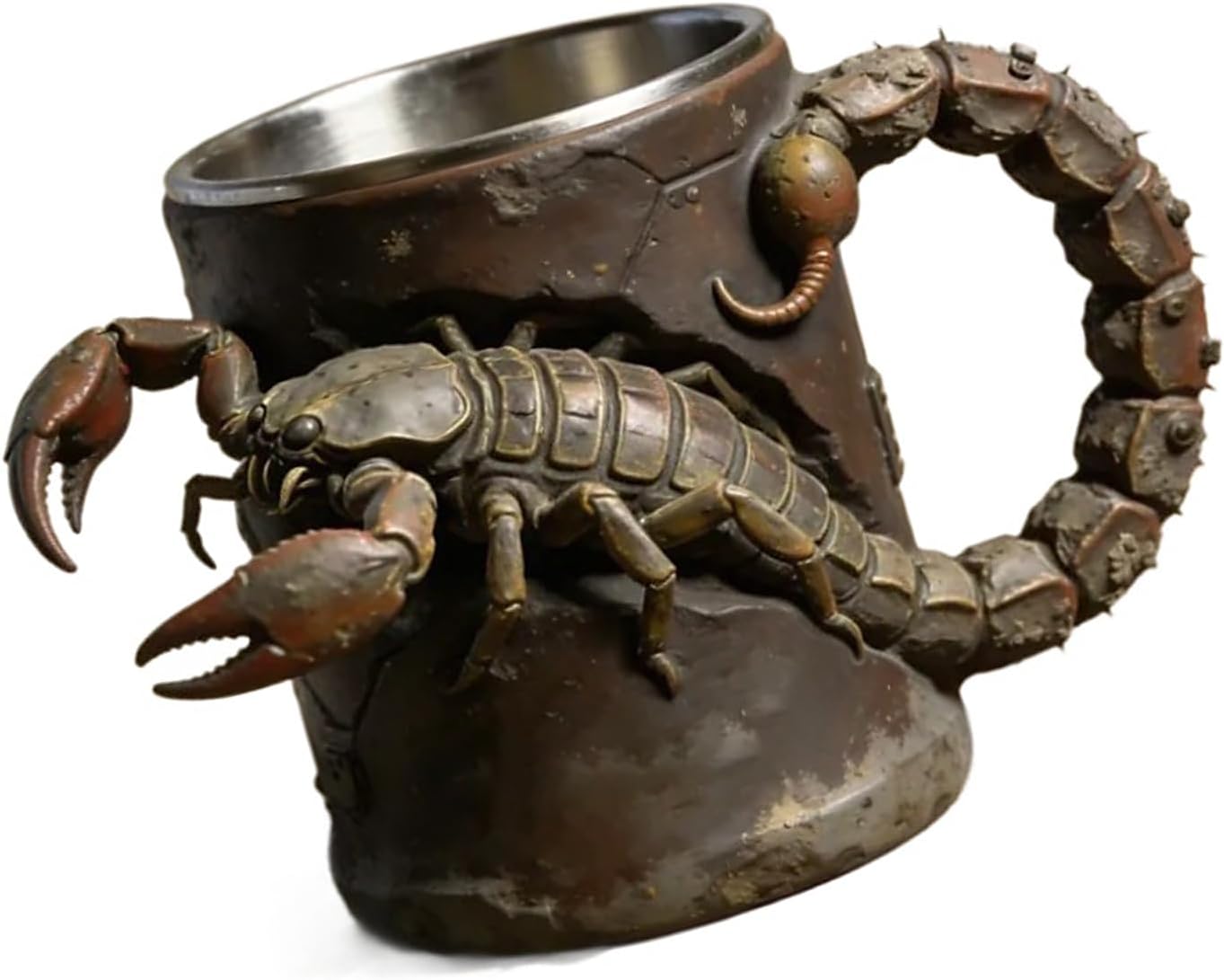 Scorpion Coffee Mug, 3.6in Resin Outer 304 Stainless Steel Liner Large Drinking Cup with Ergonomic Handle, Halloween Office Tea Tumbler, Pack of 1