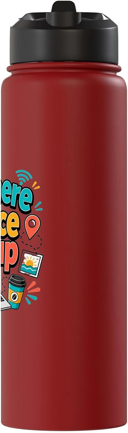 Anywhere Office Setup Remote Work Travel Lifestyle Stainless Steel Insulated Water Bottle