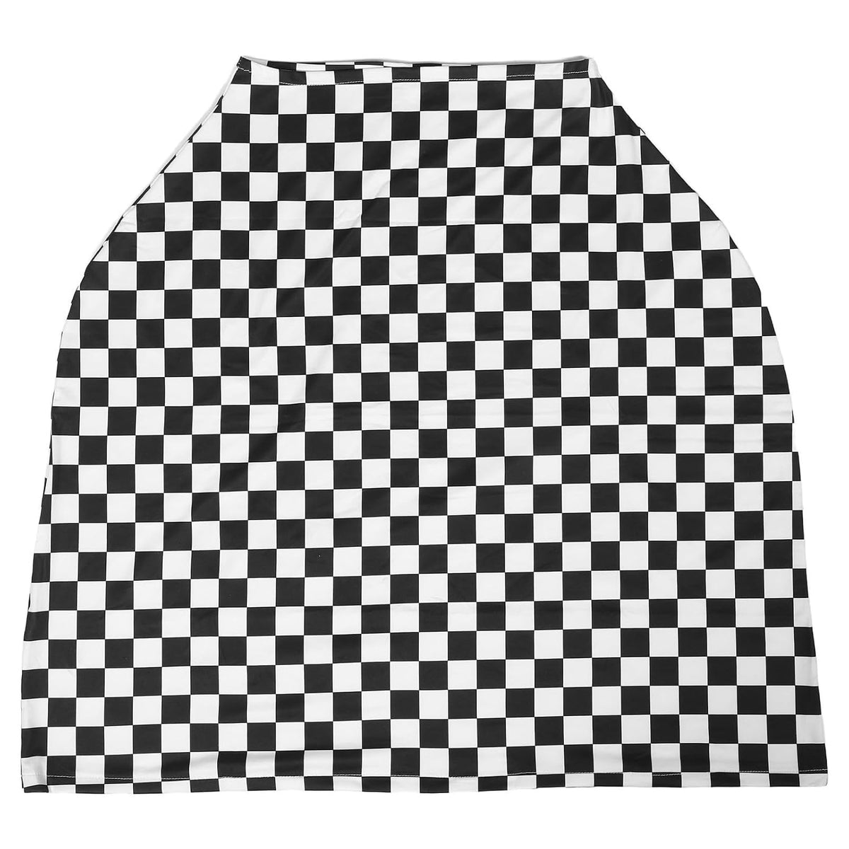 Universal Stroller Sunshade Canopy and Classic Black and White Grid Print Lightweight Polyester Wind Cover Elastic Fibers Material for Allweather Protection Long Excursions
