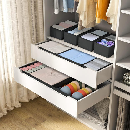 Drawer Organizer Clothes - Foldable Baby Organizers and Storage & Closet Organizers for Bedroom, Closet - Nursery Organization Dresser Dividers for underwear, Sock,Bra, Belt, Tie, Beige