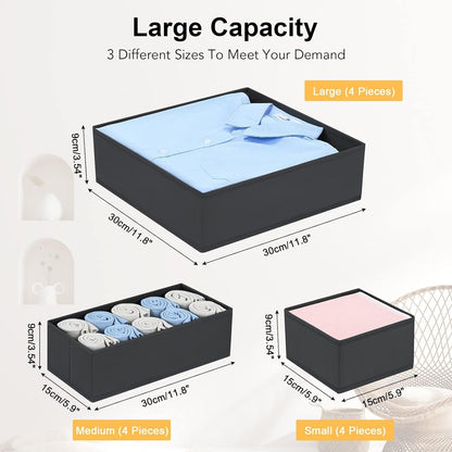 Drawer Organizer Clothes - Foldable Baby Organizers and Storage & Closet Organizers for Bedroom, Closet - Nursery Organization Dresser Dividers for underwear, Sock,Bra, Belt, Tie, Beige