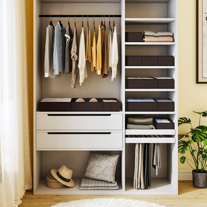 Drawer Organizer Clothes - Foldable Baby Organizers and Storage & Closet Organizers for Bedroom, Closet - Nursery Organization Dresser Dividers for underwear, Sock,Bra, Belt, Tie, Beige