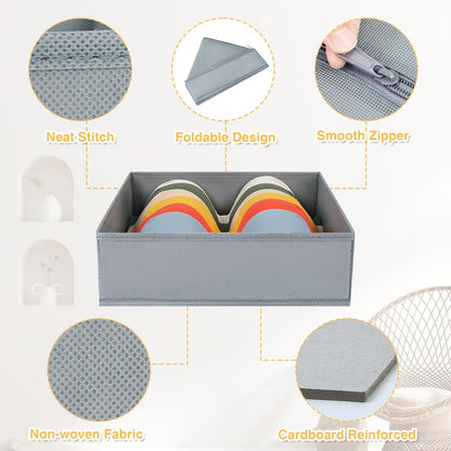 Drawer Organizer Clothes - Foldable Baby Organizers and Storage & Closet Organizers for Bedroom, Closet - Nursery Organization Dresser Dividers for underwear, Sock,Bra, Belt, Tie, Beige