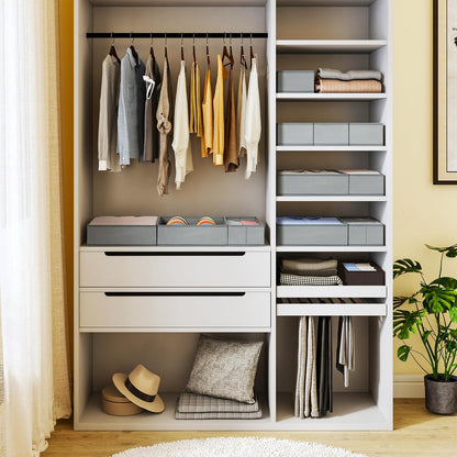 Drawer Organizer Clothes - Foldable Baby Organizers and Storage & Closet Organizers for Bedroom, Closet - Nursery Organization Dresser Dividers for underwear, Sock,Bra, Belt, Tie, Beige