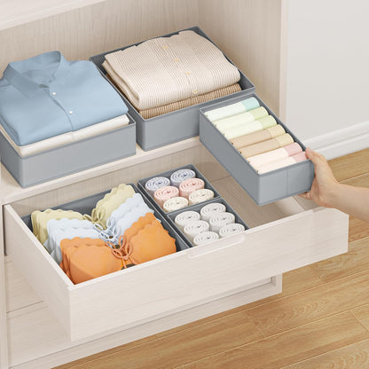 Drawer Organizer Clothes - Foldable Baby Organizers and Storage & Closet Organizers for Bedroom, Closet - Nursery Organization Dresser Dividers for underwear, Sock,Bra, Belt, Tie, Beige
