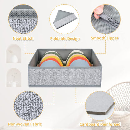 Drawer Organizer Clothes - Foldable Baby Organizers and Storage & Closet Organizers for Bedroom, Closet - Nursery Organization Dresser Dividers for underwear, Sock,Bra, Belt, Tie, Beige