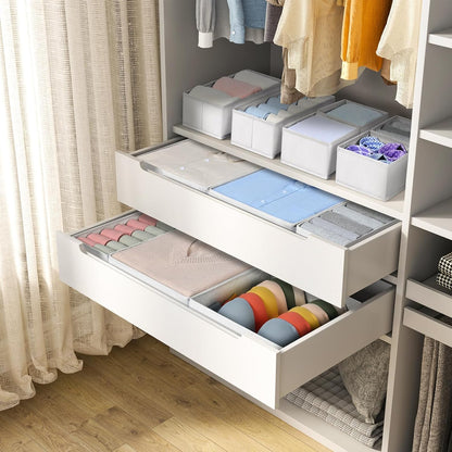 Drawer Organizer Clothes - Foldable Baby Organizers and Storage & Closet Organizers for Bedroom, Closet - Nursery Organization Dresser Dividers for underwear, Sock,Bra, Belt, Tie, Beige
