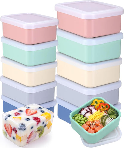 10 Pcs Silicone Freezer Container Molds with Lid, 1 Cup, 2 Cup
