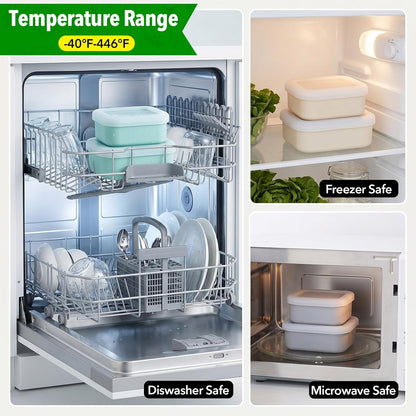 10 Pcs Silicone Freezer Container Molds with Lid, 1 Cup, 2 Cup