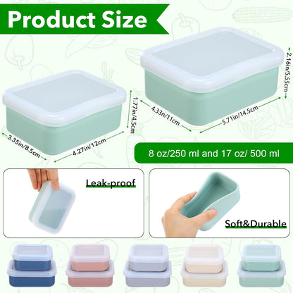 10 Pcs Silicone Freezer Container Molds with Lid, 1 Cup, 2 Cup