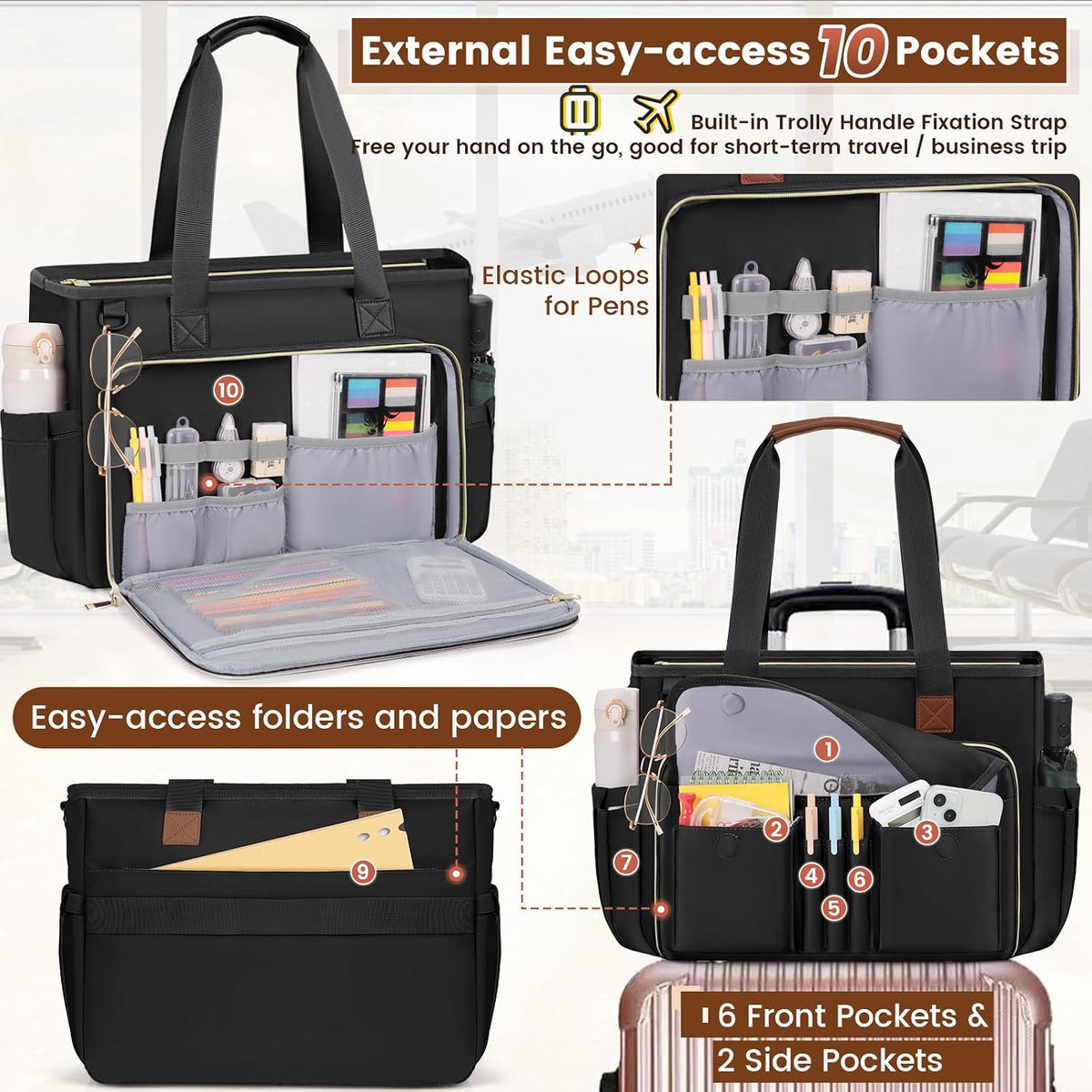 Teacher Tote Bag 15.6 inch Laptop Bag for Women Work Bags Nurse Bag Lightweight Laptop Tote Computer Briefcase