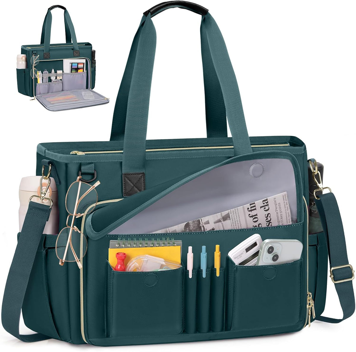Teacher Tote Bag 15.6 inch Laptop Bag for Women Work Bags Nurse Bag Lightweight Laptop Tote Computer Briefcase