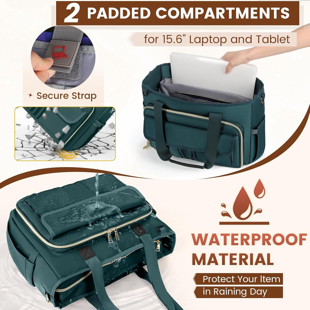 Teacher Tote Bag 15.6 inch Laptop Bag for Women Work Bags Nurse Bag Lightweight Laptop Tote Computer Briefcase