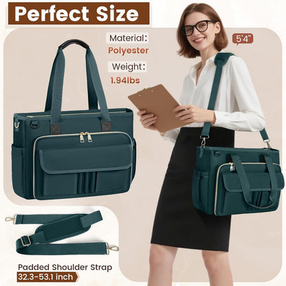 Teacher Tote Bag 15.6 inch Laptop Bag for Women Work Bags Nurse Bag Lightweight Laptop Tote Computer Briefcase
