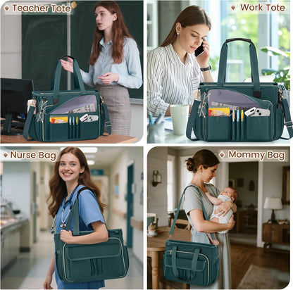 Teacher Tote Bag 15.6 inch Laptop Bag for Women Work Bags Nurse Bag Lightweight Laptop Tote Computer Briefcase