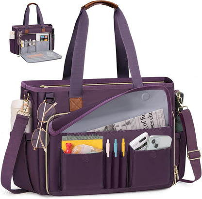 Teacher Tote Bag 15.6 inch Laptop Bag for Women Work Bags Nurse Bag Lightweight Laptop Tote Computer Briefcase
