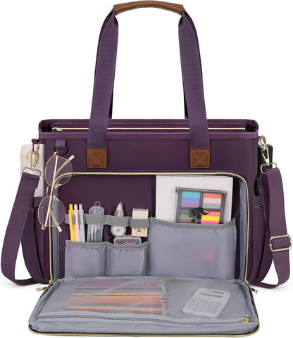 Teacher Tote Bag 15.6 inch Laptop Bag for Women Work Bags Nurse Bag Lightweight Laptop Tote Computer Briefcase
