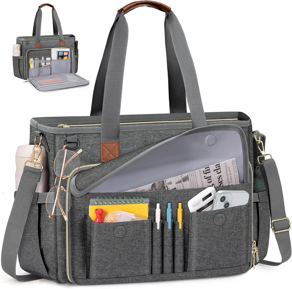 Teacher Tote Bag 15.6 inch Laptop Bag for Women Work Bags Nurse Bag Lightweight Laptop Tote Computer Briefcase