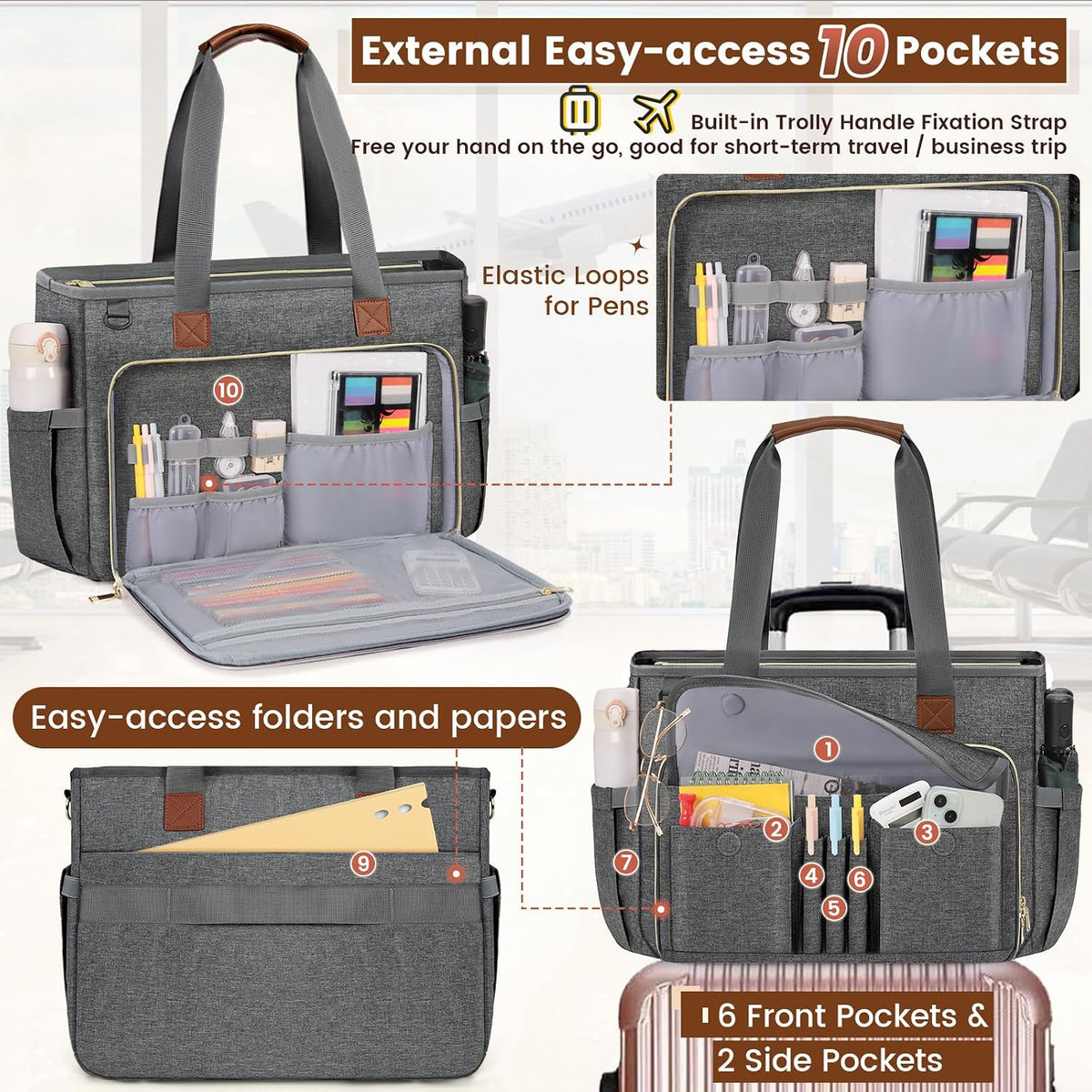 Teacher Tote Bag 15.6 inch Laptop Bag for Women Work Bags Nurse Bag Lightweight Laptop Tote Computer Briefcase