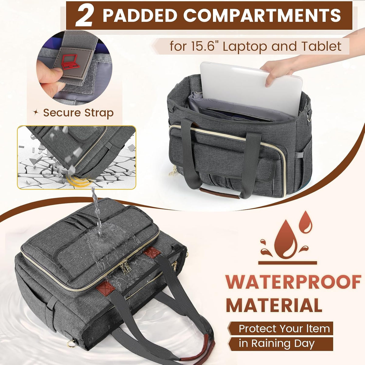 Teacher Tote Bag 15.6 inch Laptop Bag for Women Work Bags Nurse Bag Lightweight Laptop Tote Computer Briefcase