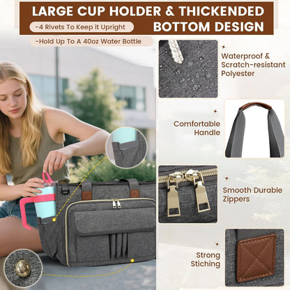 Teacher Tote Bag 15.6 inch Laptop Bag for Women Work Bags Nurse Bag Lightweight Laptop Tote Computer Briefcase