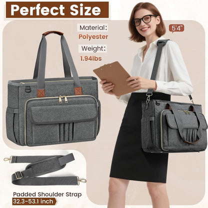 Teacher Tote Bag 15.6 inch Laptop Bag for Women Work Bags Nurse Bag Lightweight Laptop Tote Computer Briefcase