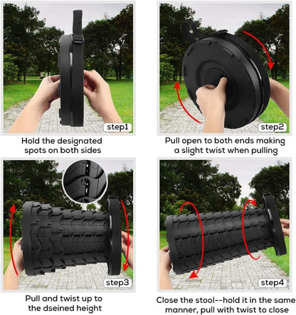 Collapsible Stool for Adults, Portable Folding Camping Seat, 400lbs