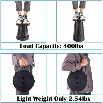 Collapsible Stool for Adults, Portable Folding Camping Seat, 400lbs