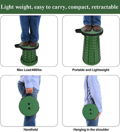 Collapsible Stool for Adults, Portable Folding Camping Seat, 400lbs