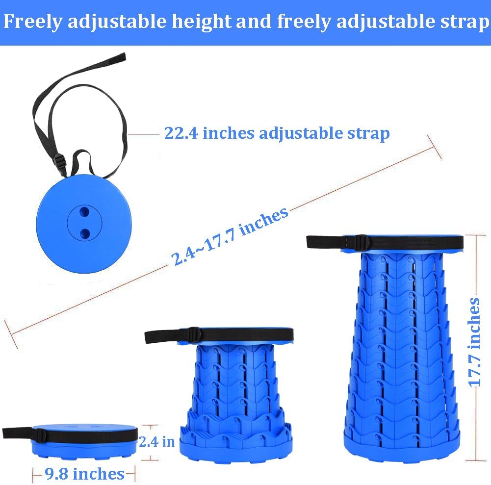 Collapsible Stool for Adults, Portable Folding Camping Seat, 400lbs