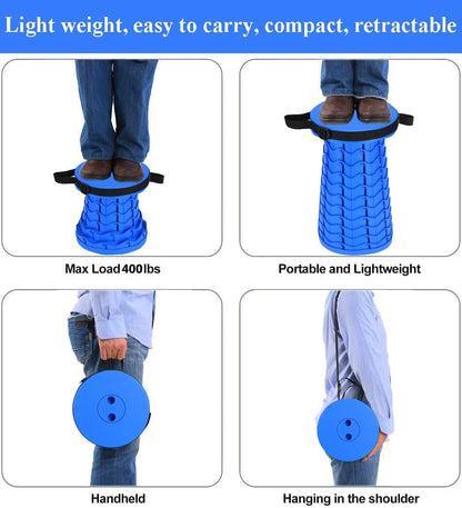 Collapsible Stool for Adults, Portable Folding Camping Seat, 400lbs