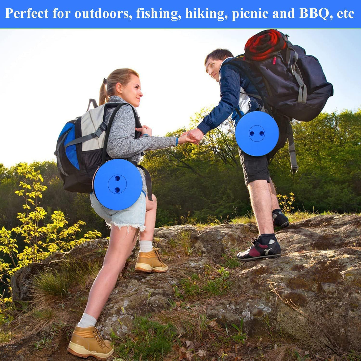 Collapsible Stool for Adults, Portable Folding Camping Seat, 400lbs