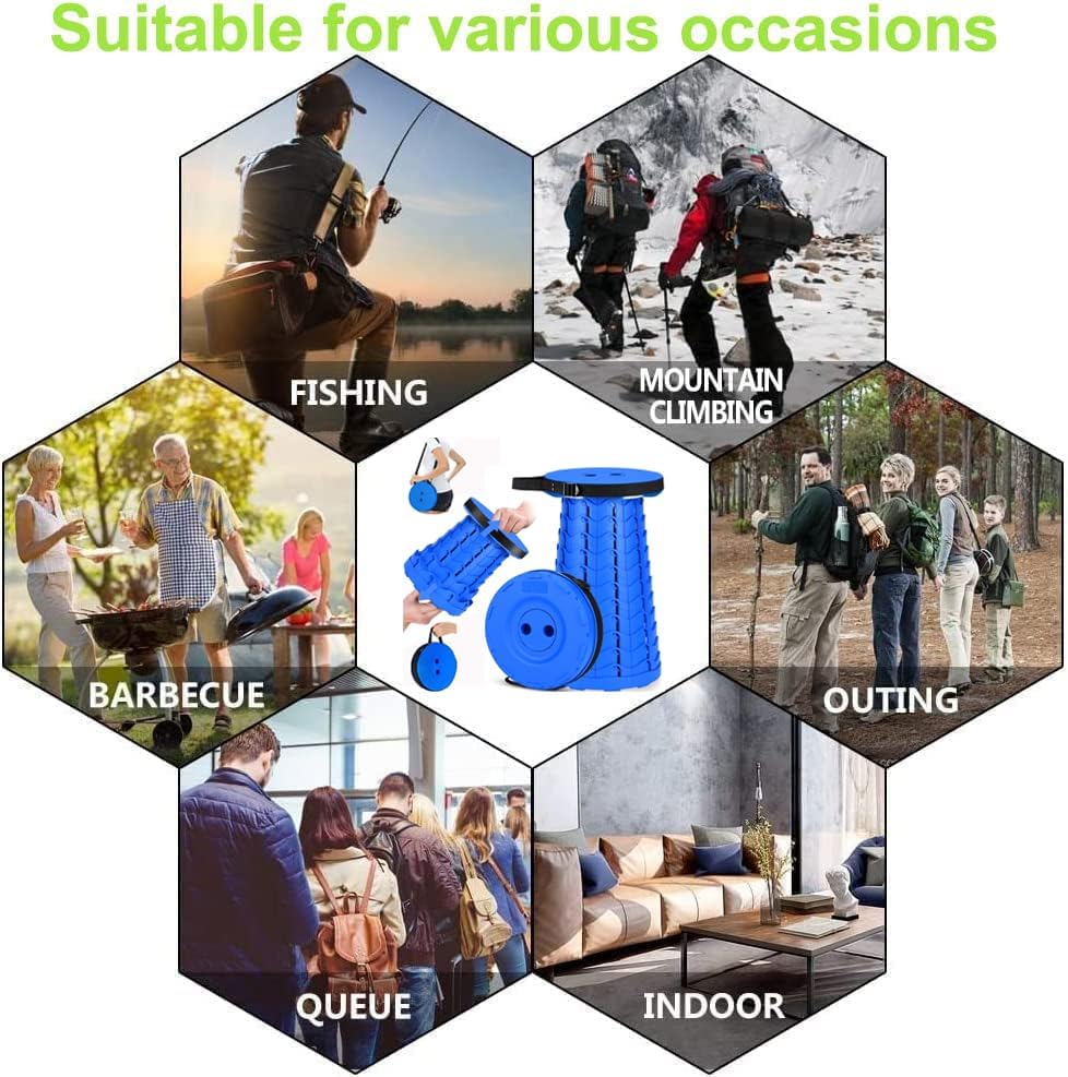 Collapsible Stool for Adults, Portable Folding Camping Seat, 400lbs