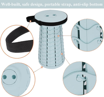 Collapsible Stool for Adults, Portable Folding Camping Seat, 400lbs