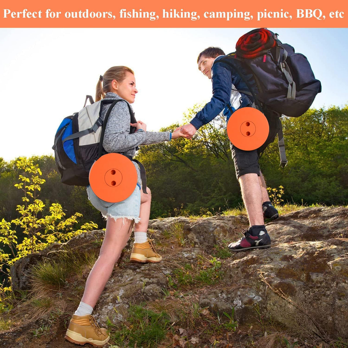 Collapsible Stool for Adults, Portable Folding Camping Seat, 400lbs